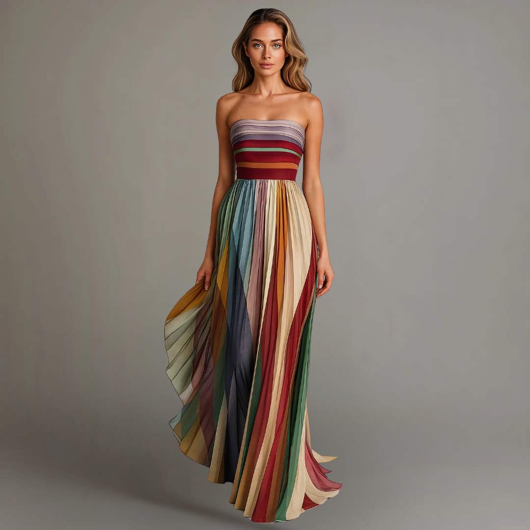 Women's Strapless Pleated Dress - Vonnera