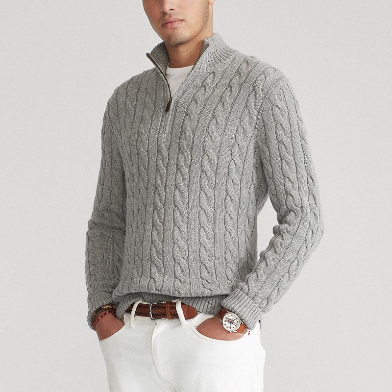 Men's Half Zip Sweater Wool Classic - Vonnera