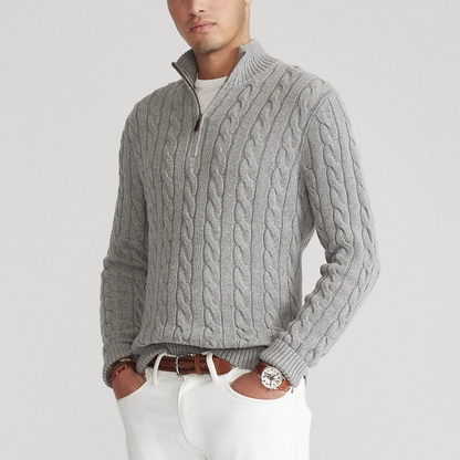 Men's Half Zip Sweater Wool Classic - Vonnera