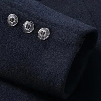 Men's Wool Blend Long Winter Business Coat