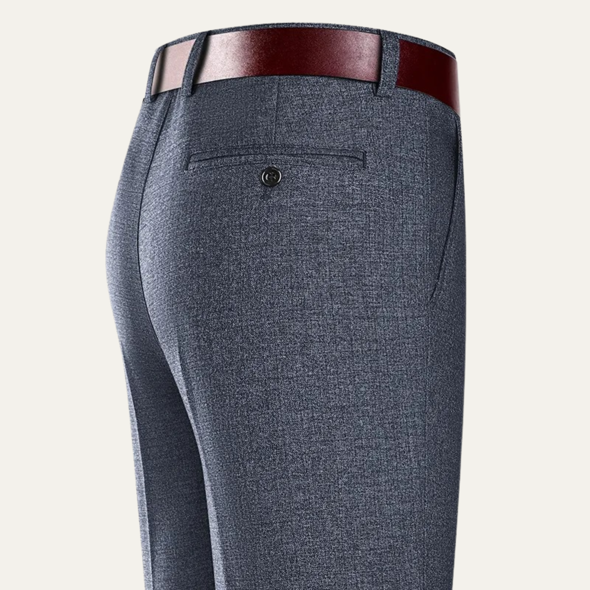 Men's Double Pleated Straight Leg Dress Pants Wool