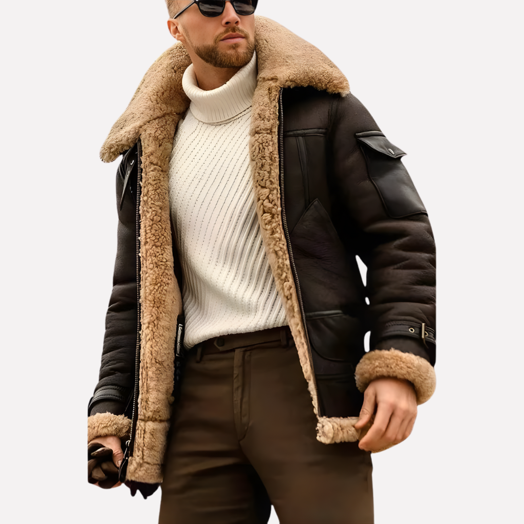 Men's Leather Aviator Jacket