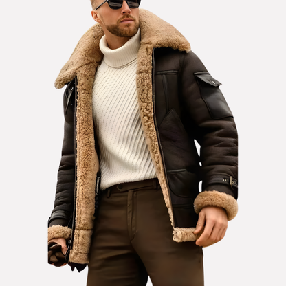 Men's Leather Aviator Jacket