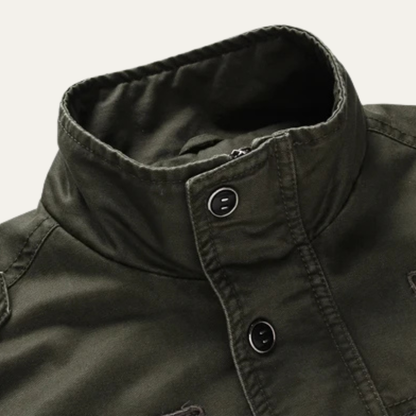Men's Military Cargo Jacket Cotton Army Green