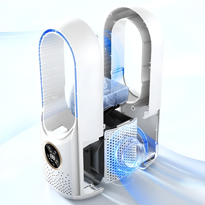 Compact Bladeless Table Fan Air Conditioner