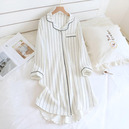 Women's Cotton Nightgown Striped Lightweight