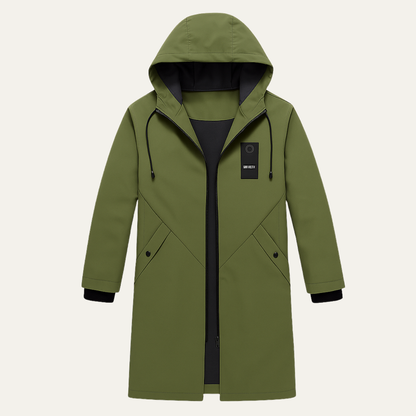 Waterproof Long Rain Jacket Windproof Hooded Coat - Vonnera