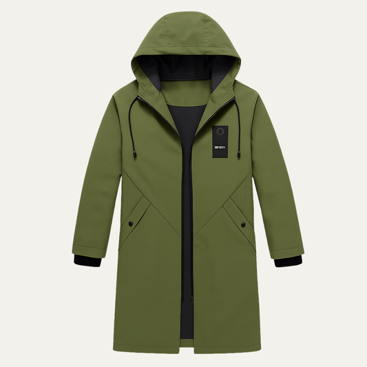 Waterproof Long Rain Jacket Windproof Hooded Coat - Vonnera
