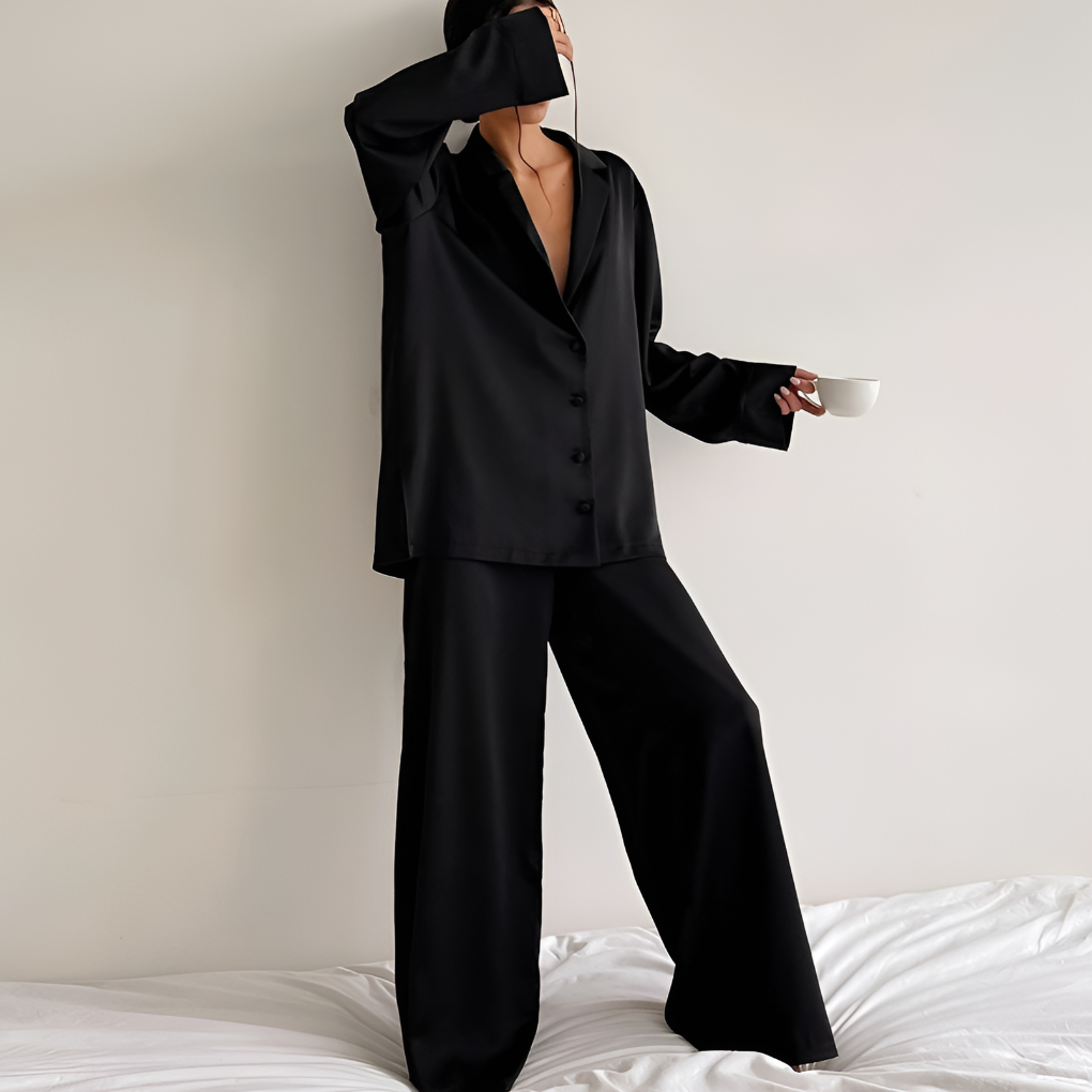 Women's Satin Lounge Pants Set - Vonnera