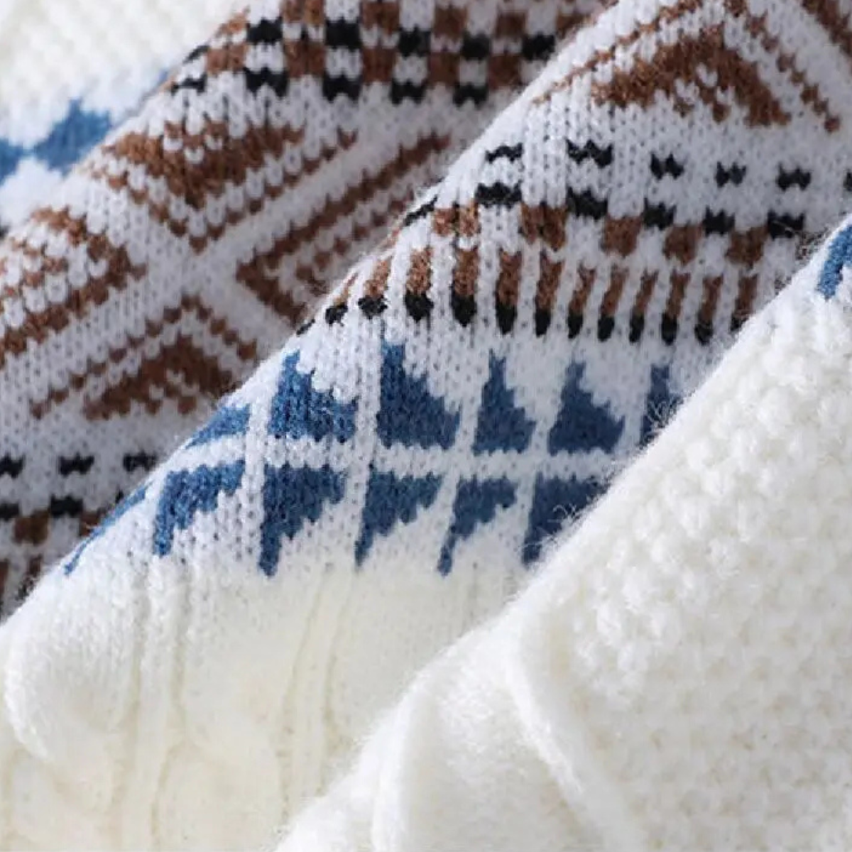 Men's Knitted Nordic Pattern Sweater Warm Winter