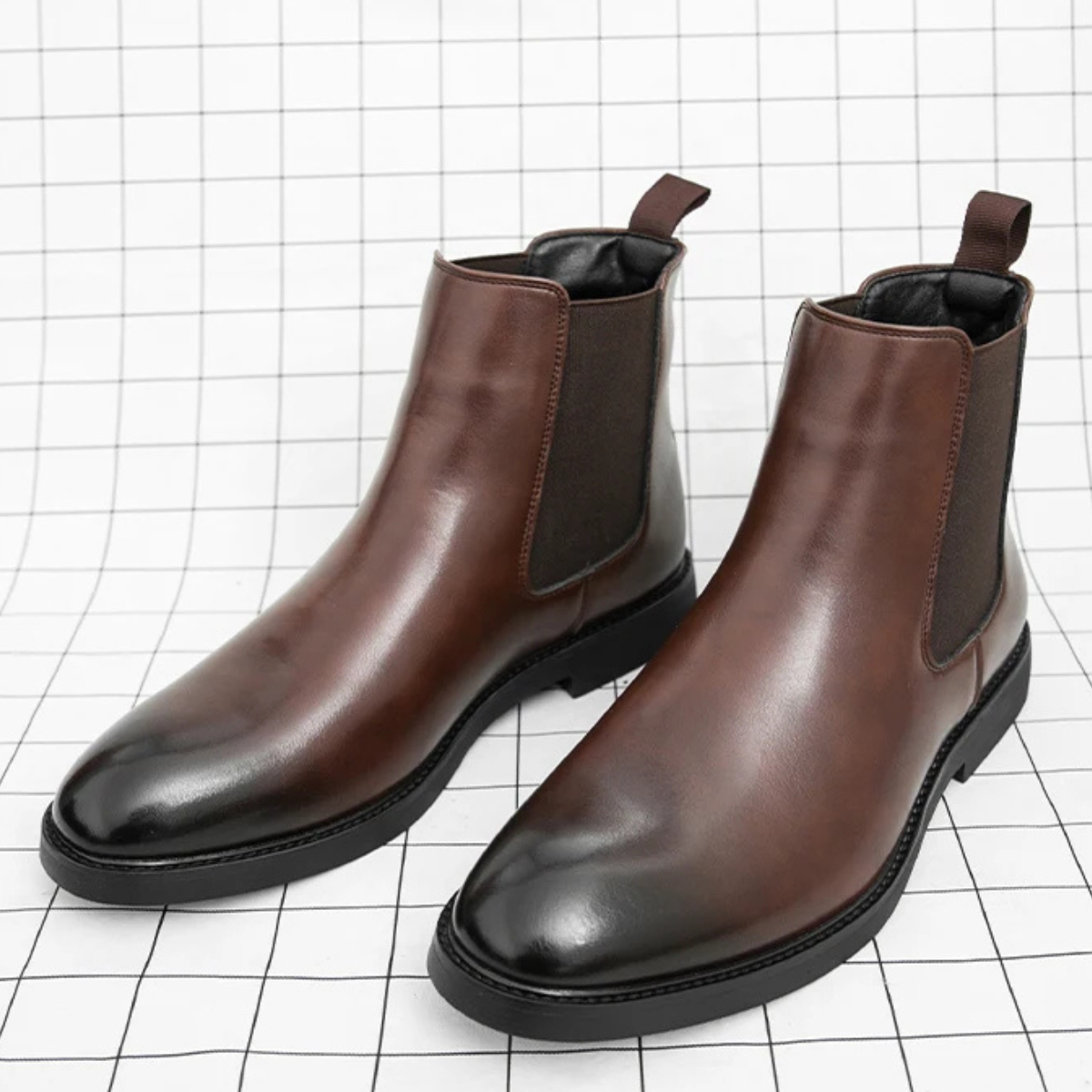 Men's Pointed Chelsea Ankle Boots Black