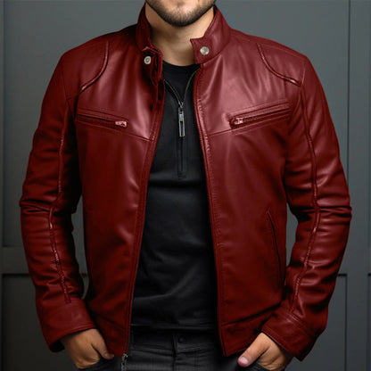 Men's Retro Motorcycle Jacket Vintage Leather Everyday Comfort