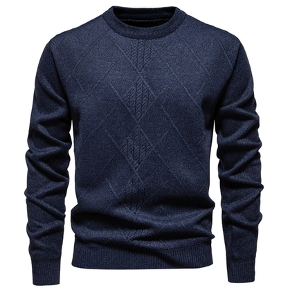 Men's Diamond Pattern Crew Neck Knit Sweater