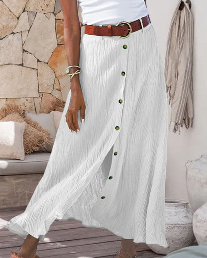 Women's Long Monochrome Skirt Comfortable - Vonnera