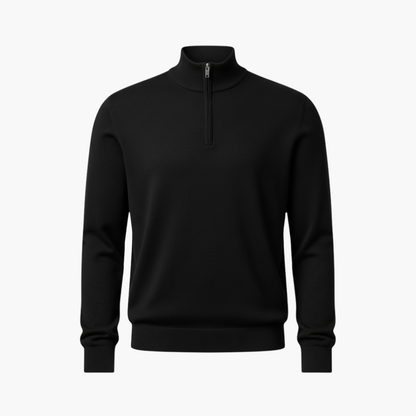 Men's Quarter Zip Pullover Ribbed Hem - Vonnera