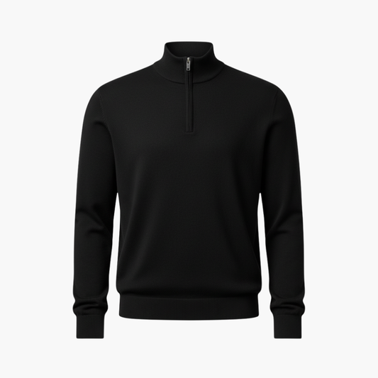 Men's Quarter Zip Pullover Ribbed Hem - Vonnera