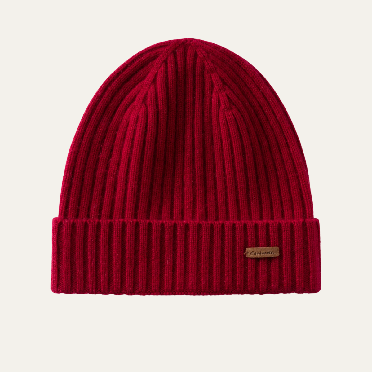 Men's Cashmere Ribbed Beanie Black
