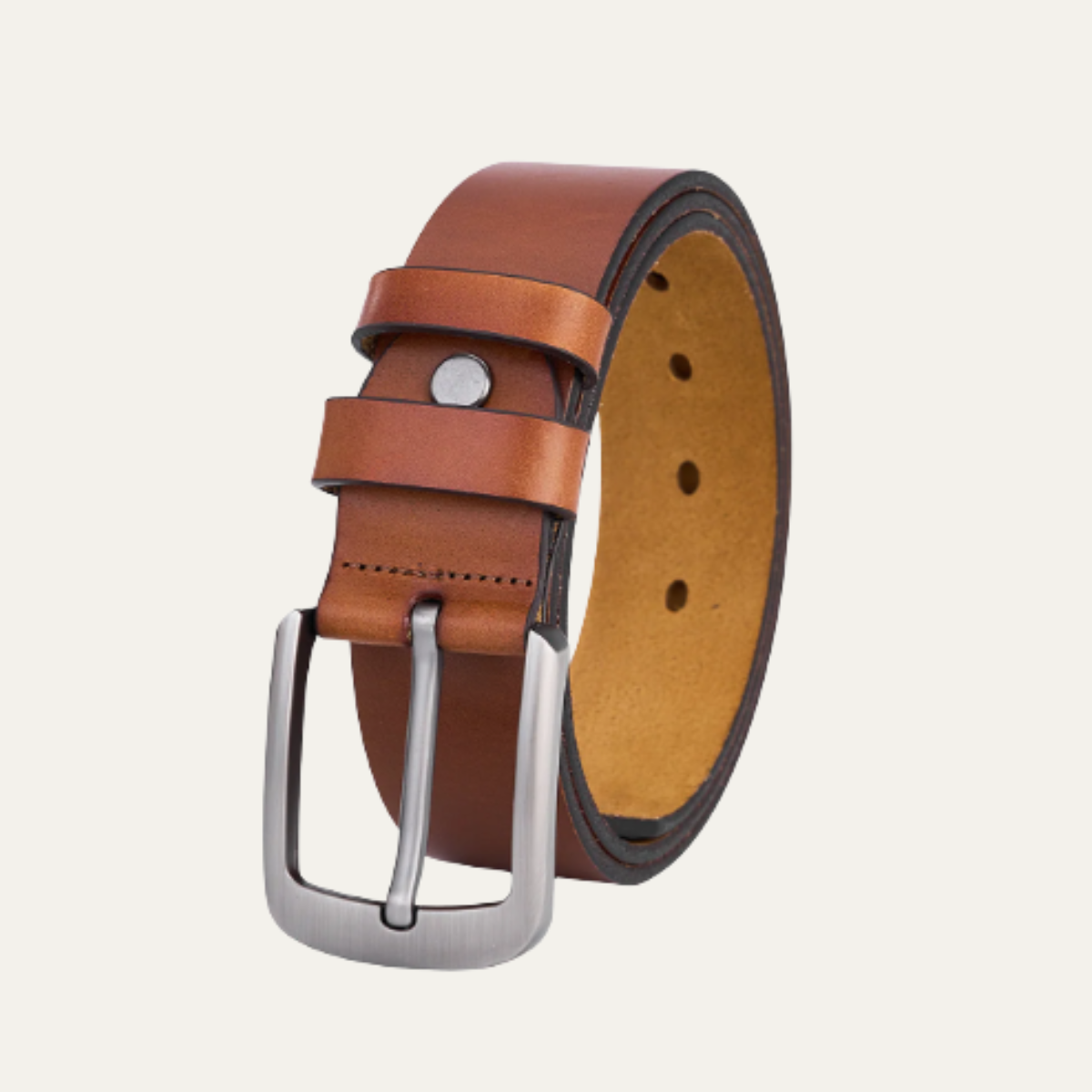 Men's Leather Classic Belt Durable Brown