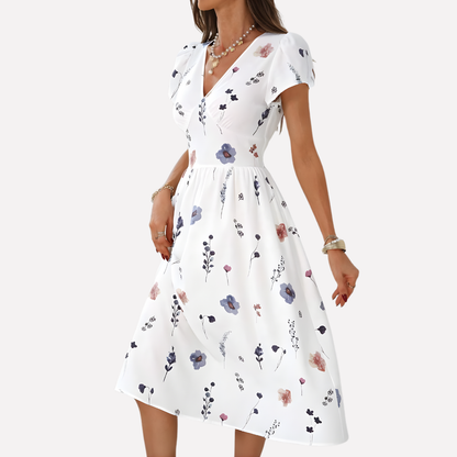 Women's V Neck Pocket Dress