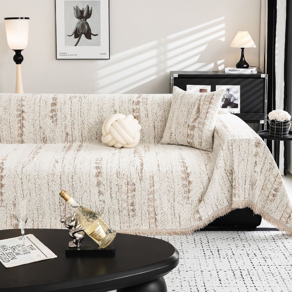 Elegant Sofa Cover Soft Comfortable Beige