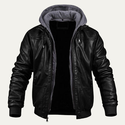 Men's Leather Jacket Modern Warm - Vonnera