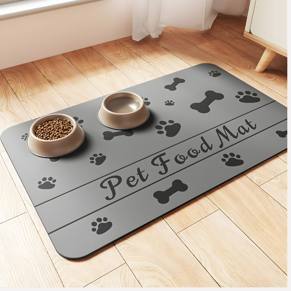 Pet Feeding Mat Absorbent Placemat For Food And Water Bowls