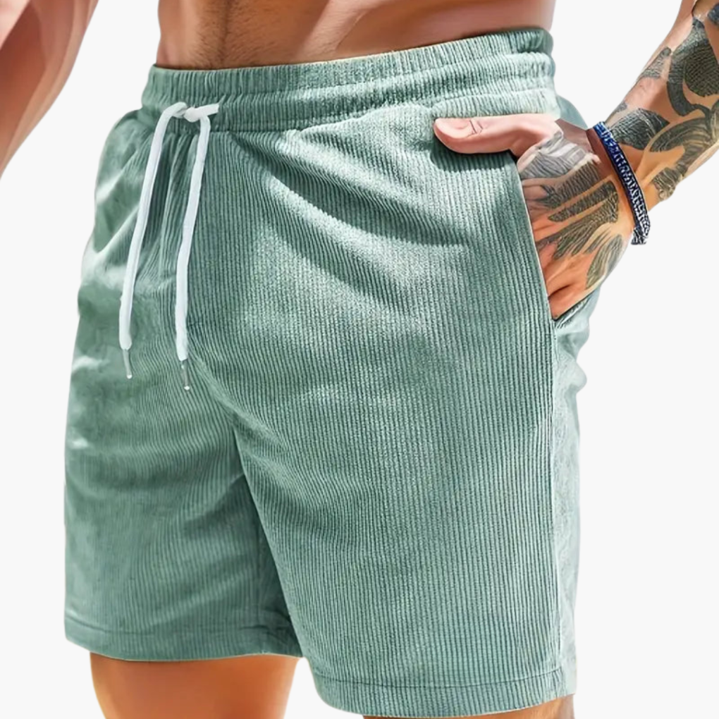 Men's Corduroy Shorts Casual Summer Beige