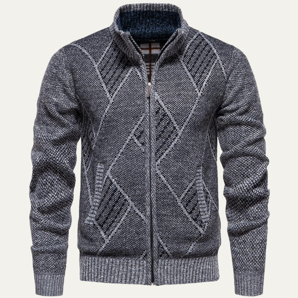 Men's Casual Knit Zip Jacket Winter