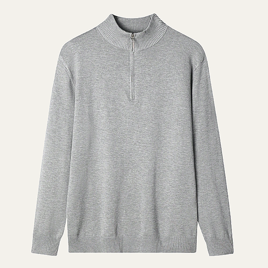 Men's Classic Mock Neck Half Zip Sweater - Vonnera