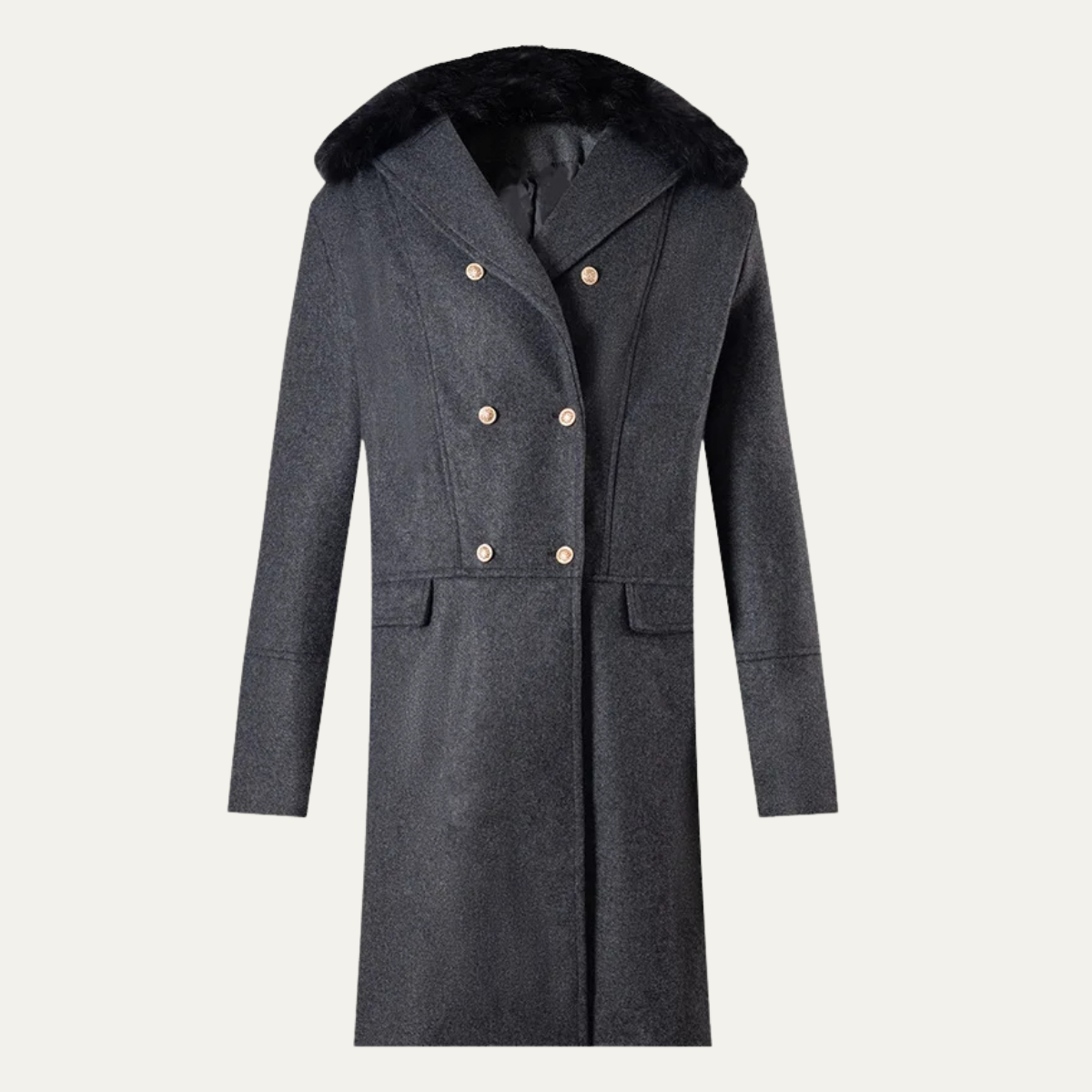 Men's Fur Collar Double Breasted Streetwear Jacket