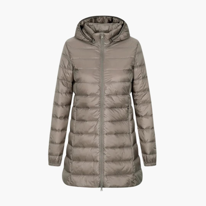 Women's Down Parka Jacket Hooded Long Black