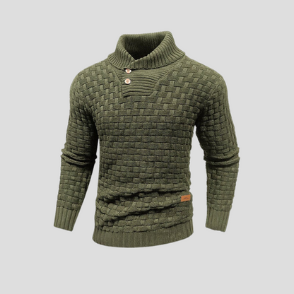 Men's Button Up Half Collar Sweater
