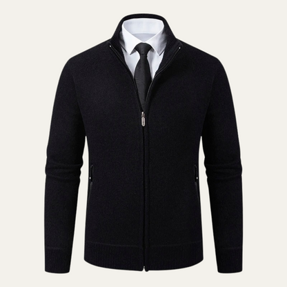 Men's Knit Zip Cardigan With Pockets - Vonnera