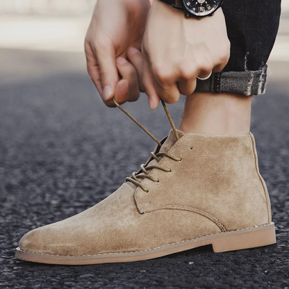 Dockside Men's Suede Ankle Boots Lace Up Brown