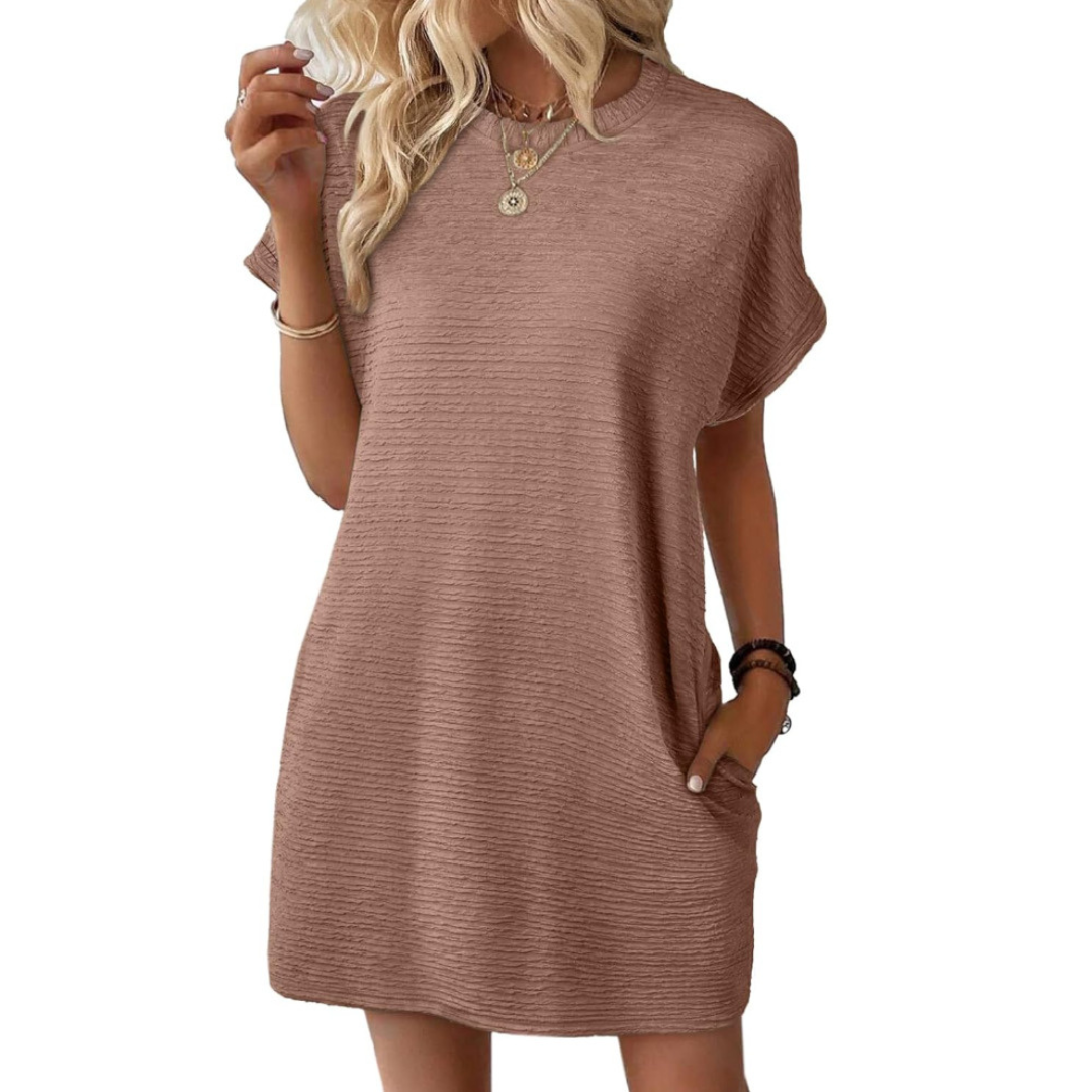 Vivid | Women's Crew Neck Short Sleeve T-Shirt Mini Dress