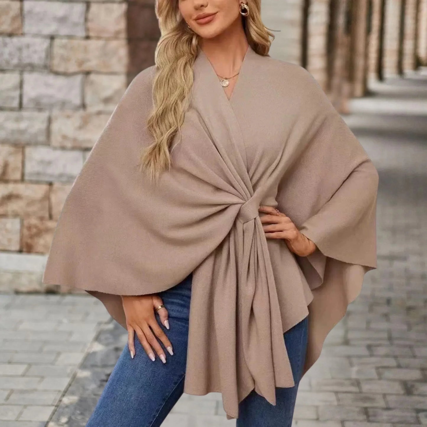 Women's Wrap Poncho Blouse