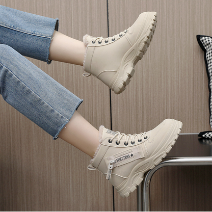 Women's High Ankle Lace Up Boots Lug Sole