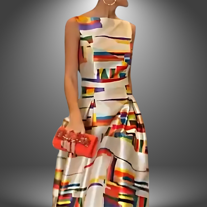 Women's Geometric Print Maxi Dress