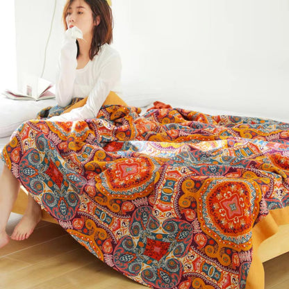 Reversible Boho Blanket Dual Sided Design - Vonnera