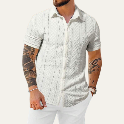 Men's Textured Button Up Shirt