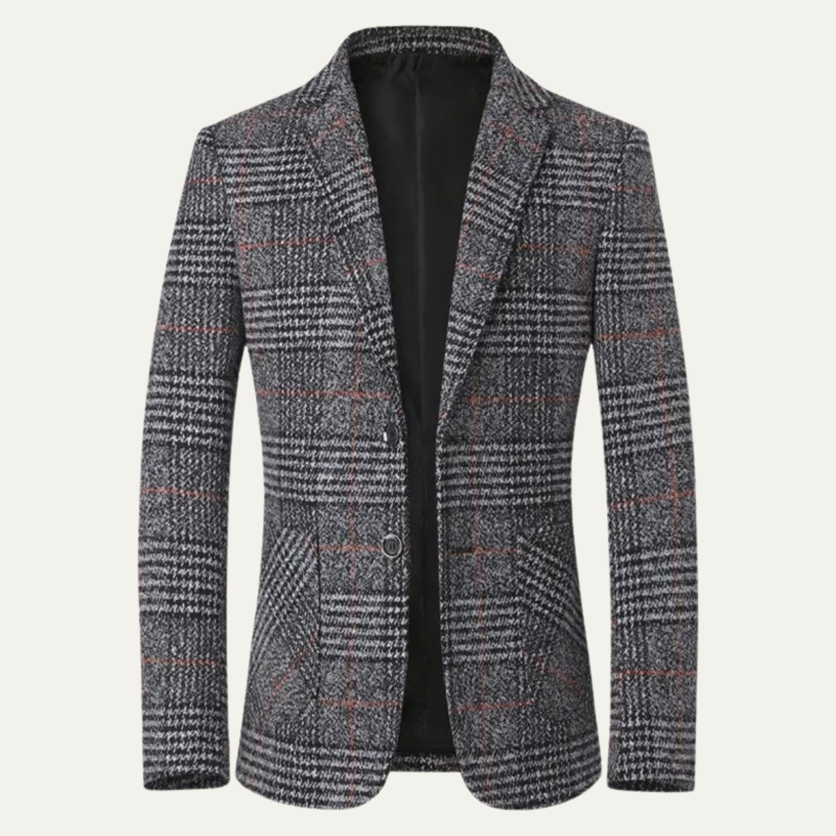 Men's Slim Fit Tweed Blazer Suit Plaid