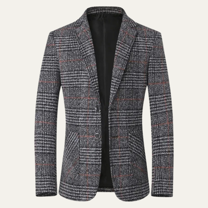 Men's Slim Fit Tweed Blazer Suit Plaid