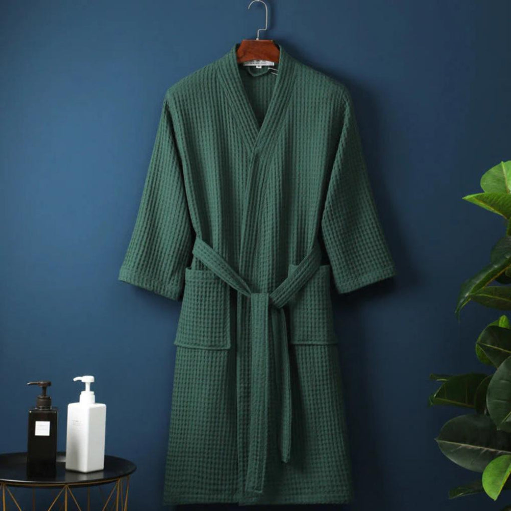 Couples Cotton Terry Bathrobe Lightweight Waffle