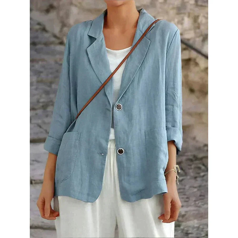 Women's Lightweight Blazer Rolled Sleeves - Vonnera