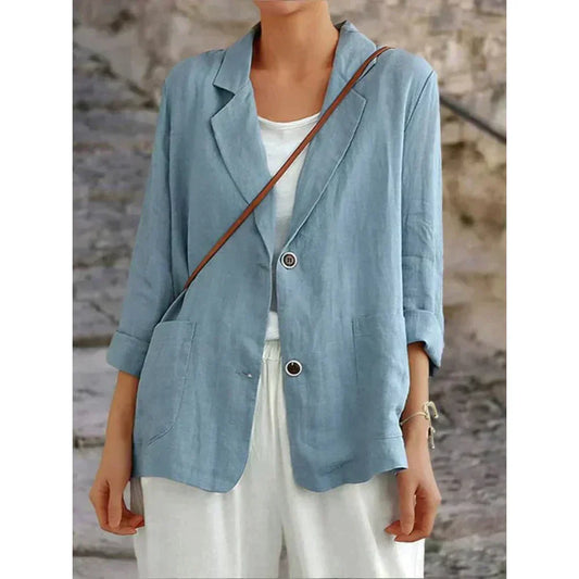 Women's Lightweight Blazer Rolled Sleeves - Vonnera
