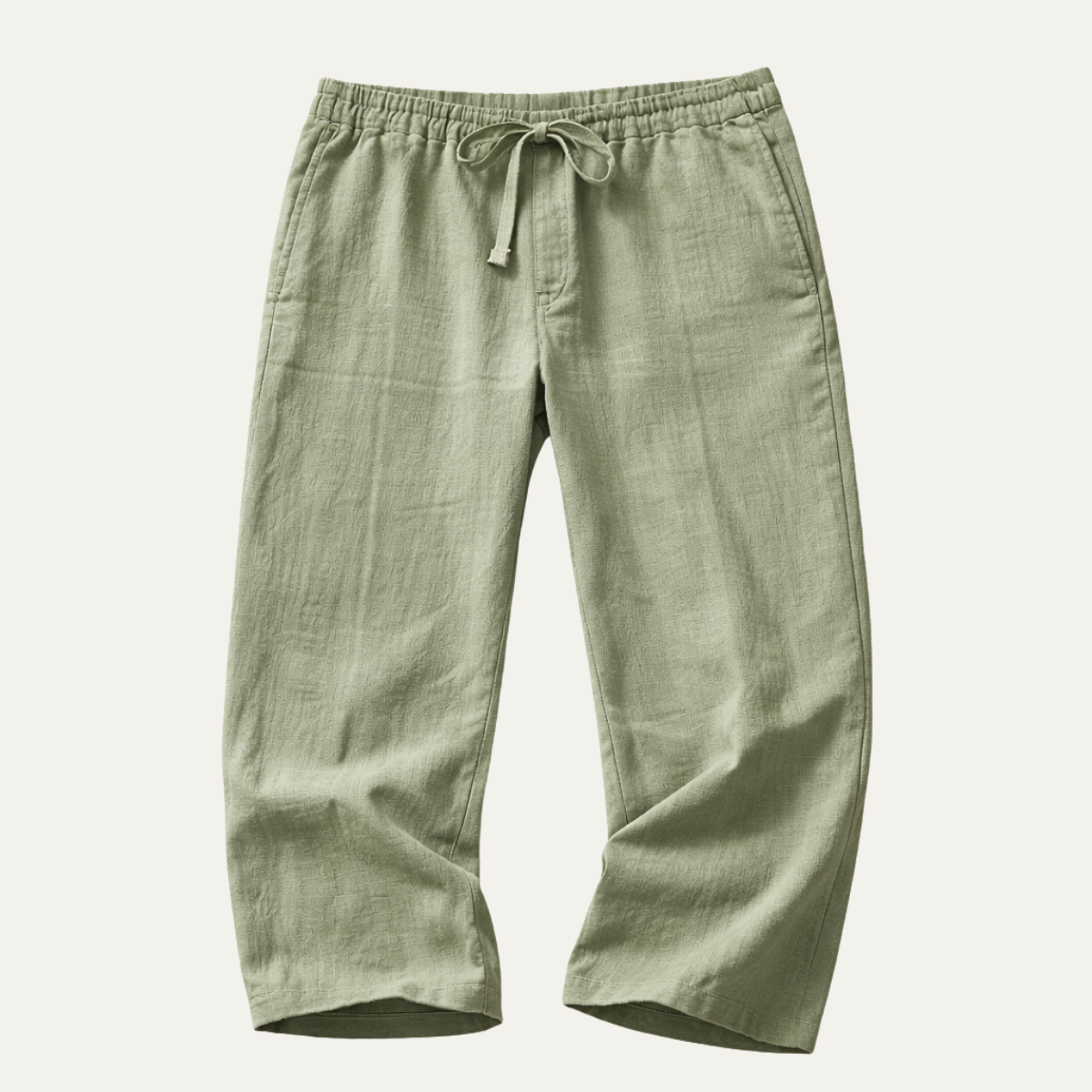 Men's Linen Tapered Pants Breathable Beige - Vonnera