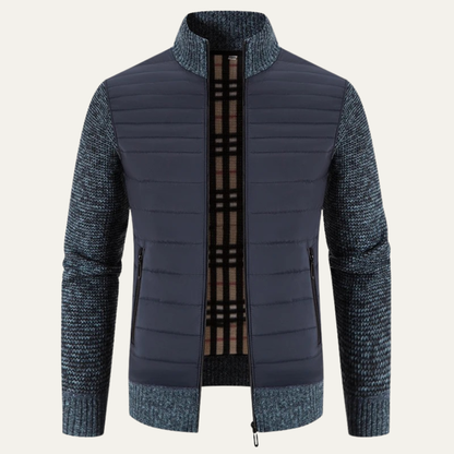 Men's Padded Stand Collar Winter Zip Jacket