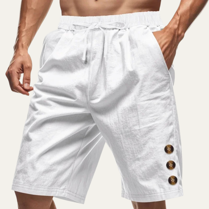 Men's Summer Shorts Cotton Drawstring Beige