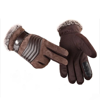 Men's Warm Winter Gloves Genuine Leather Touch Screen