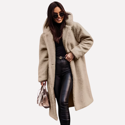 Women's Hooded Button Coat